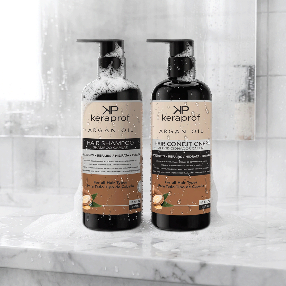 Keraprof Argan Oil Shampoo & Conditioner Set – 500ml Each